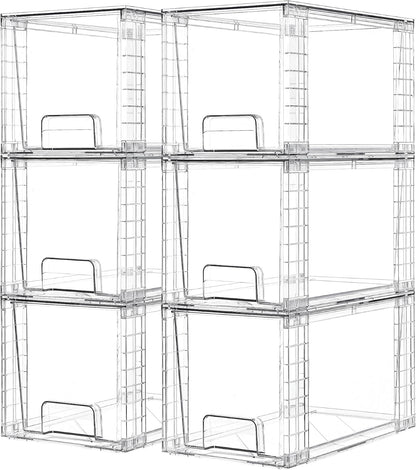 Vtopmart 4 Pack Large Stackable Storage Drawers, Clear