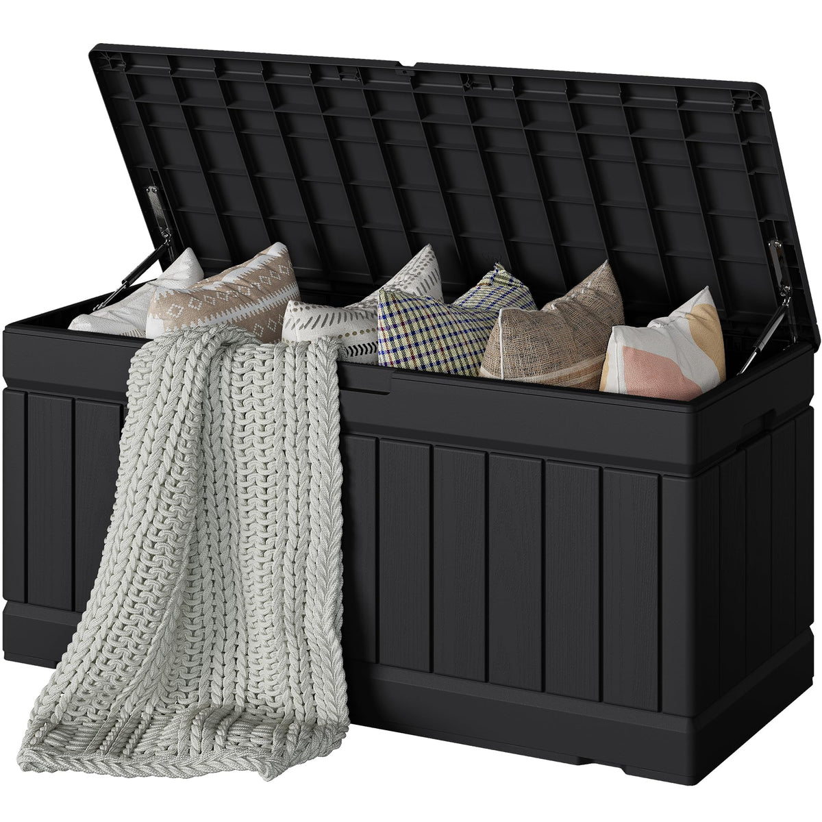 Devoko 78 Gallon Deck Box, Waterproof Resin Outdoor Storage Box