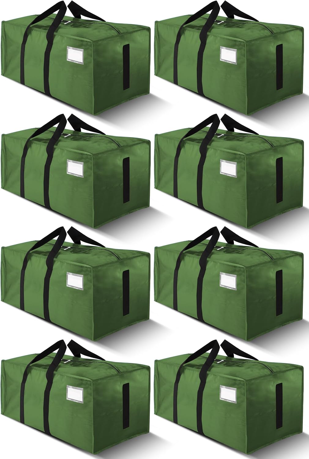 HOMESURE Supports 200lbs Heavy Duty Moving Bags - Strong Zipper & Wrap-Around Handles - Water-Resistant Storage Totes, Durable Alternative to Moving Boxes - 8 Pack - Semi-Transparent