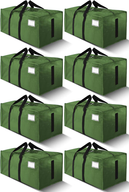 HOMESURE Supports 200lbs Heavy Duty Moving Bags - Strong Zipper & Wrap-Around Handles - Water-Resistant Storage Totes, Durable Alternative to Moving Boxes - 8 Pack - Semi-Transparent