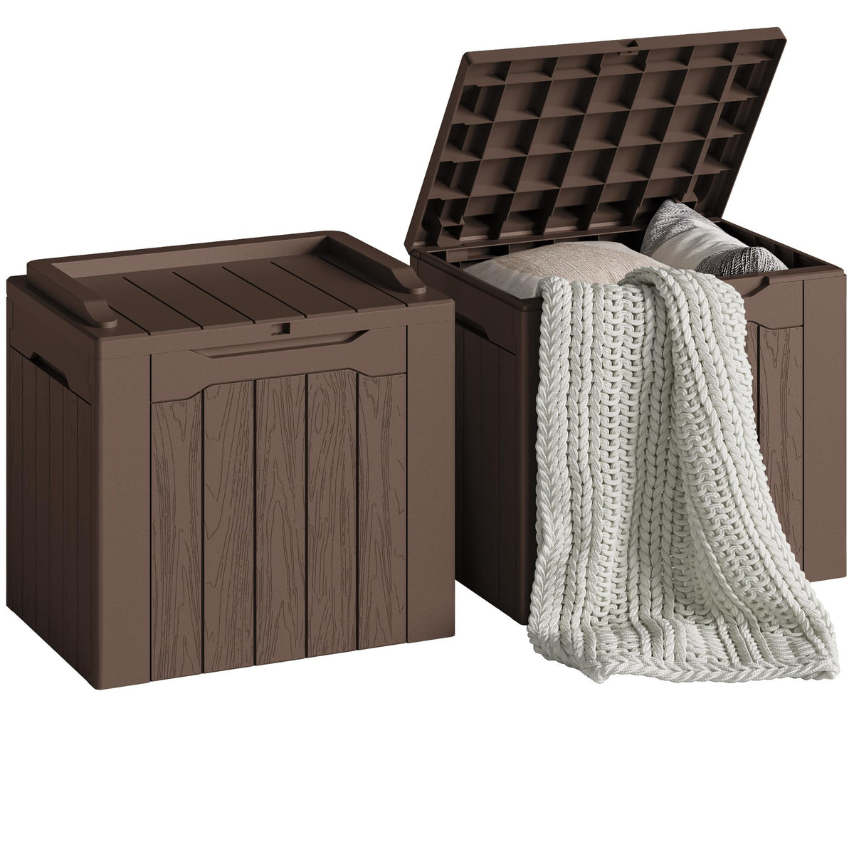 Devoko 78 Gallon Deck Box, Waterproof Resin Outdoor Storage Box