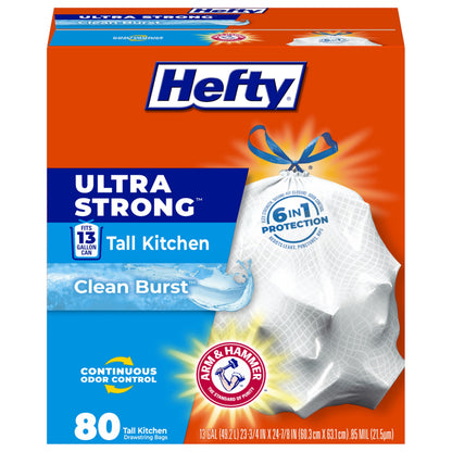Hefty Ultra Strong 13 Gal Kitchen Trash Bags, Lavender Vanilla, 110ct