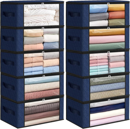 Fab totes 6 Pack Storage Bags for Clothes Blanket Storage Bins with Lids
