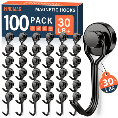 FINDMAG Magnetic Hooks for Cruise Cabins, 6 Pack 30 LB+ Magnet Hooks