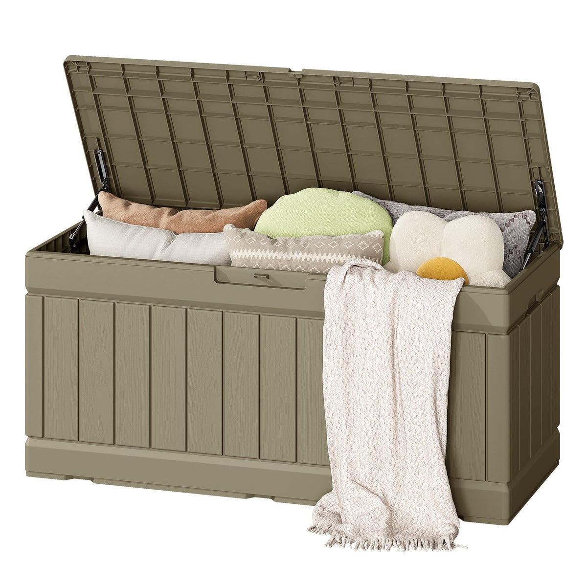 Flamaker Outdoor Storage Box 80 Gallon Resin Waterproof Deck Box