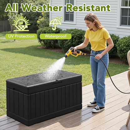 Devoko 78 Gallon Deck Box, Waterproof Resin Outdoor Storage Box