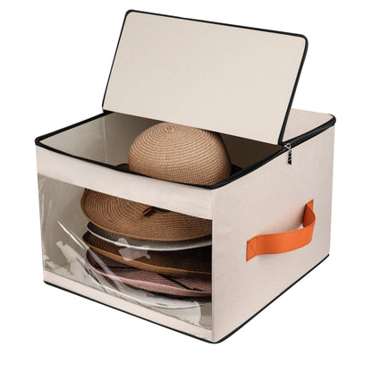 kushon Upgraded Hat Storage Box for Women & Men,Closet Hat Boxes Organizer Bag with Dustproof Lids,Cowboy Hat Box,Hat Carrier Case For Travel