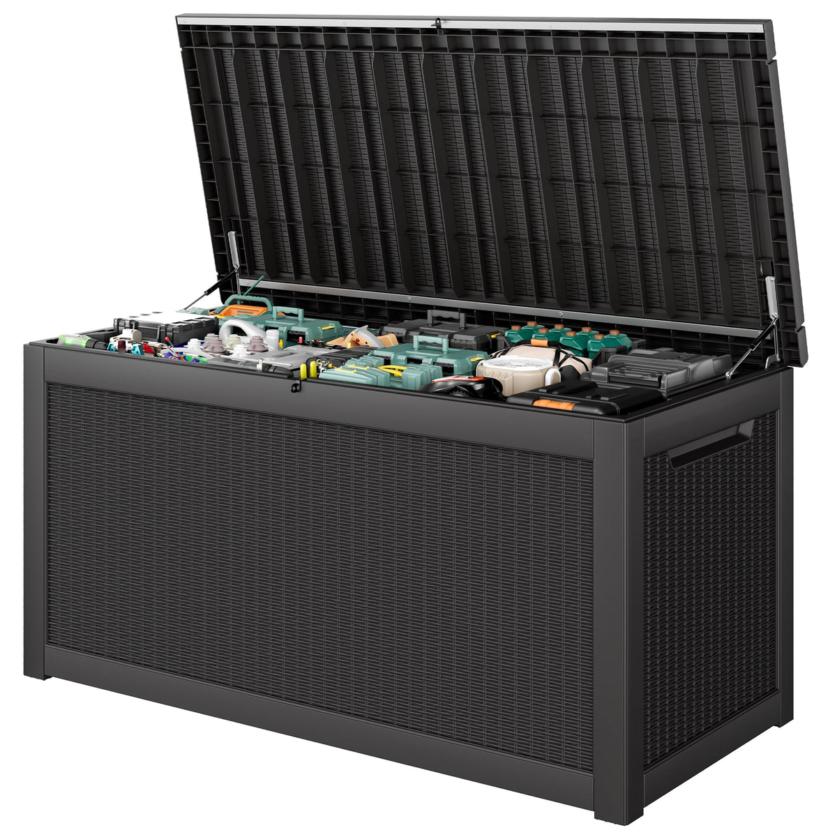 Outdoor Storage Waterproof Deck Box for Patio (45 Gallon, Grey)