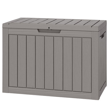 Outdoor Storage Waterproof Deck Box for Patio (45 Gallon, Grey)