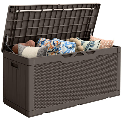 Flamaker Outdoor Storage Box 80 Gallon Resin Waterproof Deck Box