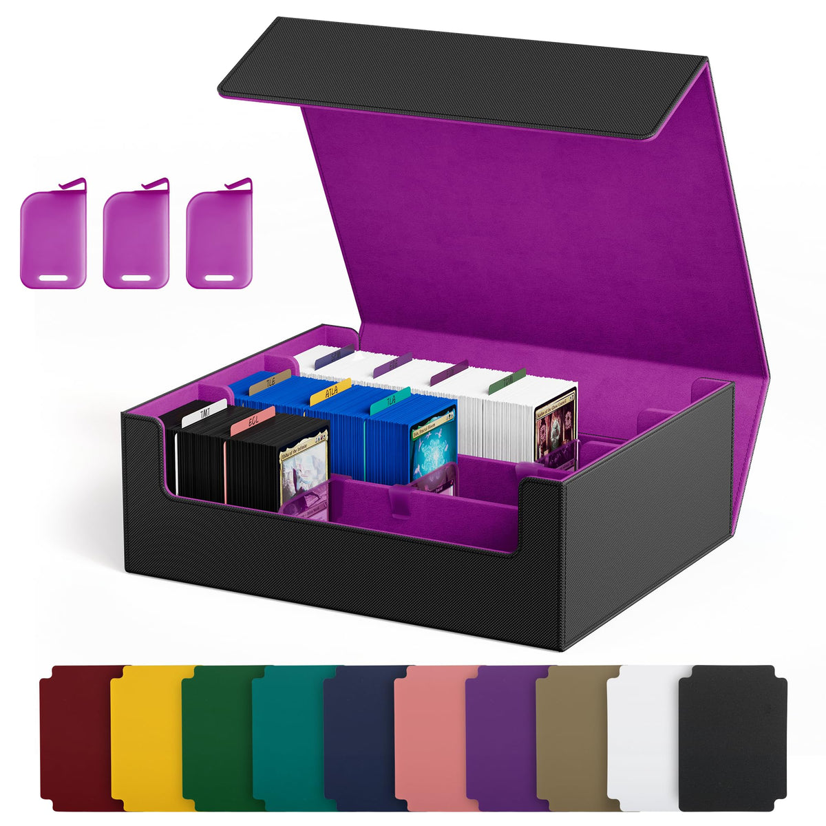 UAONO Trading Card Storage Box Holds 2400+ Cards, Bulk Card Storage