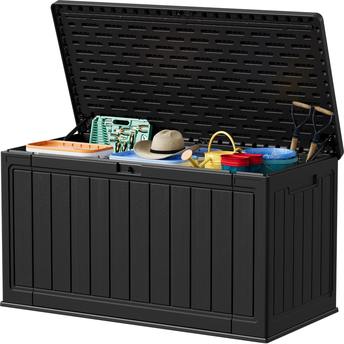 Devoko 78 Gallon Deck Box, Waterproof Resin Outdoor Storage Box