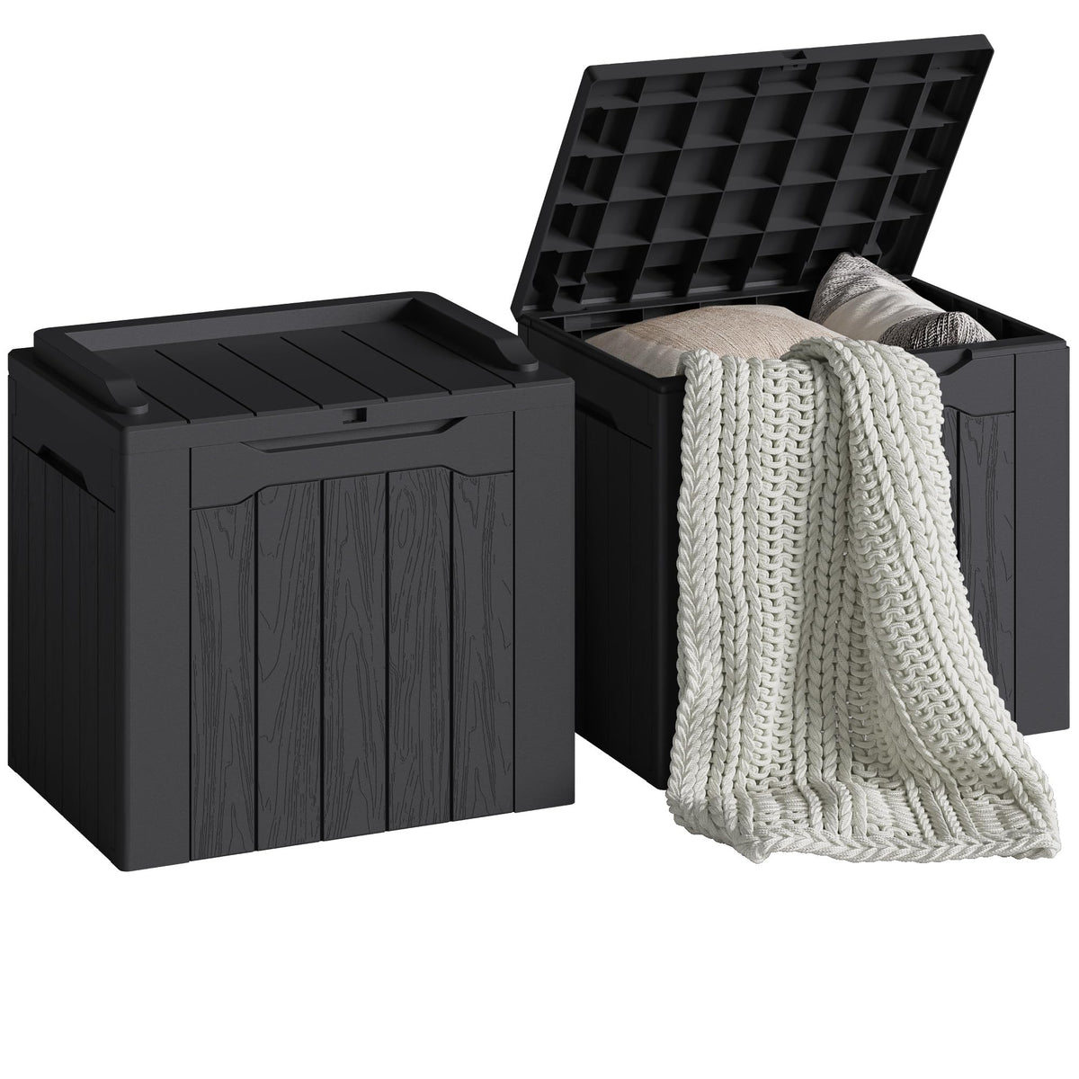 Devoko 78 Gallon Deck Box, Waterproof Resin Outdoor Storage Box