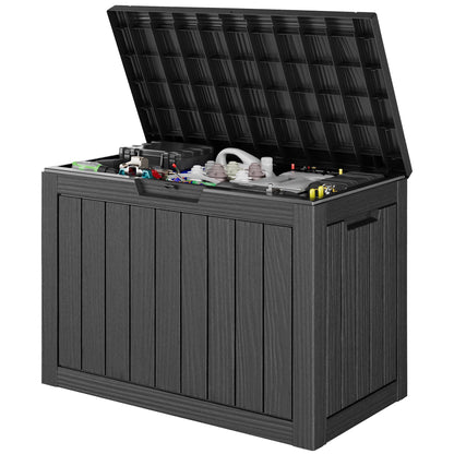 Outdoor Storage Waterproof Deck Box for Patio (45 Gallon, Grey)