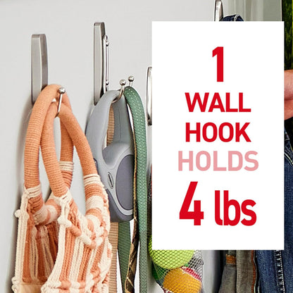 Command Large Bronze Double Hooks, 2 Hooks, 2 Strips