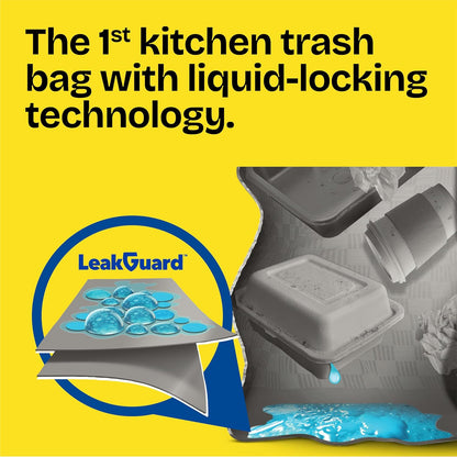 Glad ForceFlex MaxStrength LeakGuard Bags, Sunshine Lemon, 13 Gallon, 90 Ct
