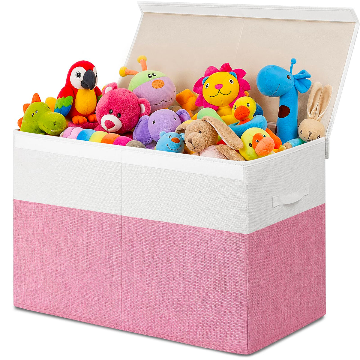 INDRESSME 85L Large Toy Storage Box with Lid Divider Foldable Toy Chest