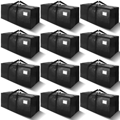 VELVETSURE Heavy Duty Extra Large Moving Bags W/Backpack Straps - Strong Handles & Zippers, Storage Totes For Space Saving, Fold Flat, Alternative to Box and Bin (Set of 6, Multicolor)