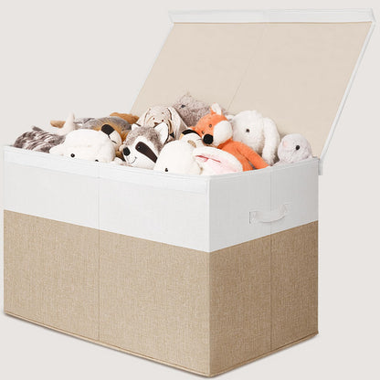 INDRESSME 85L Large Toy Storage Box with Lid Divider Foldable Toy Chest