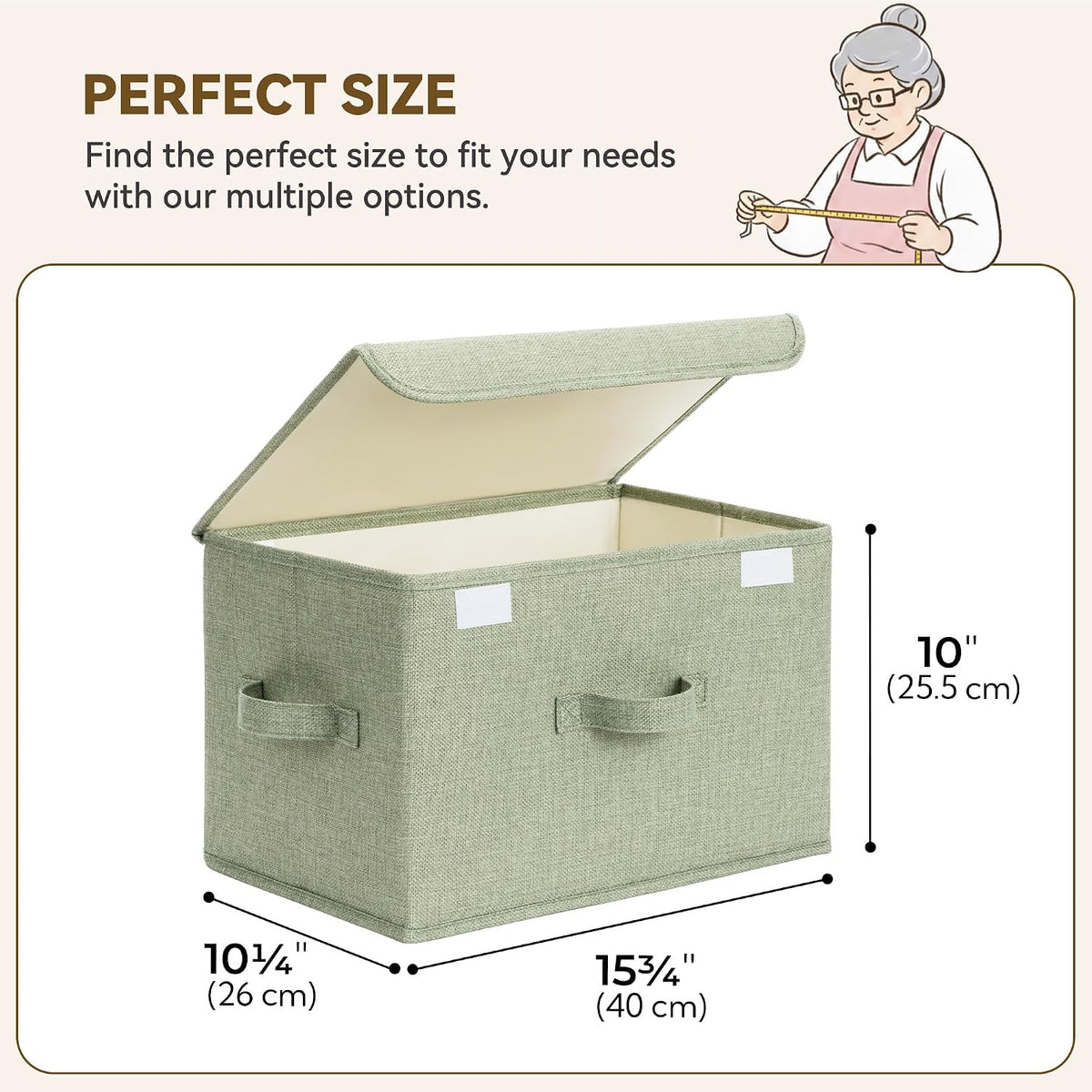 GRANNY SAYS Memory Keepsake Storage Box, Fabric Storage Bins with Lids