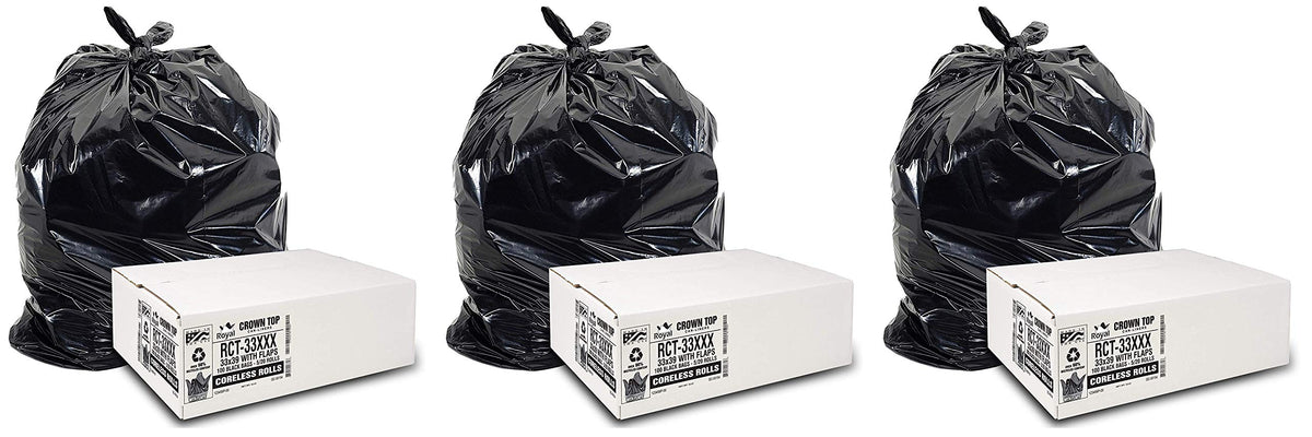 Aluf Plastics 55 Gallon Trash Bags Heavy Duty - (Huge) - 2.0 MIL Thick (equiv) - 38" x 58" - Garbage Bags for Toter, Contractors, Lawn, Leaf, Yard Waste, Kitchen, Industrial, Black, 50 Pack