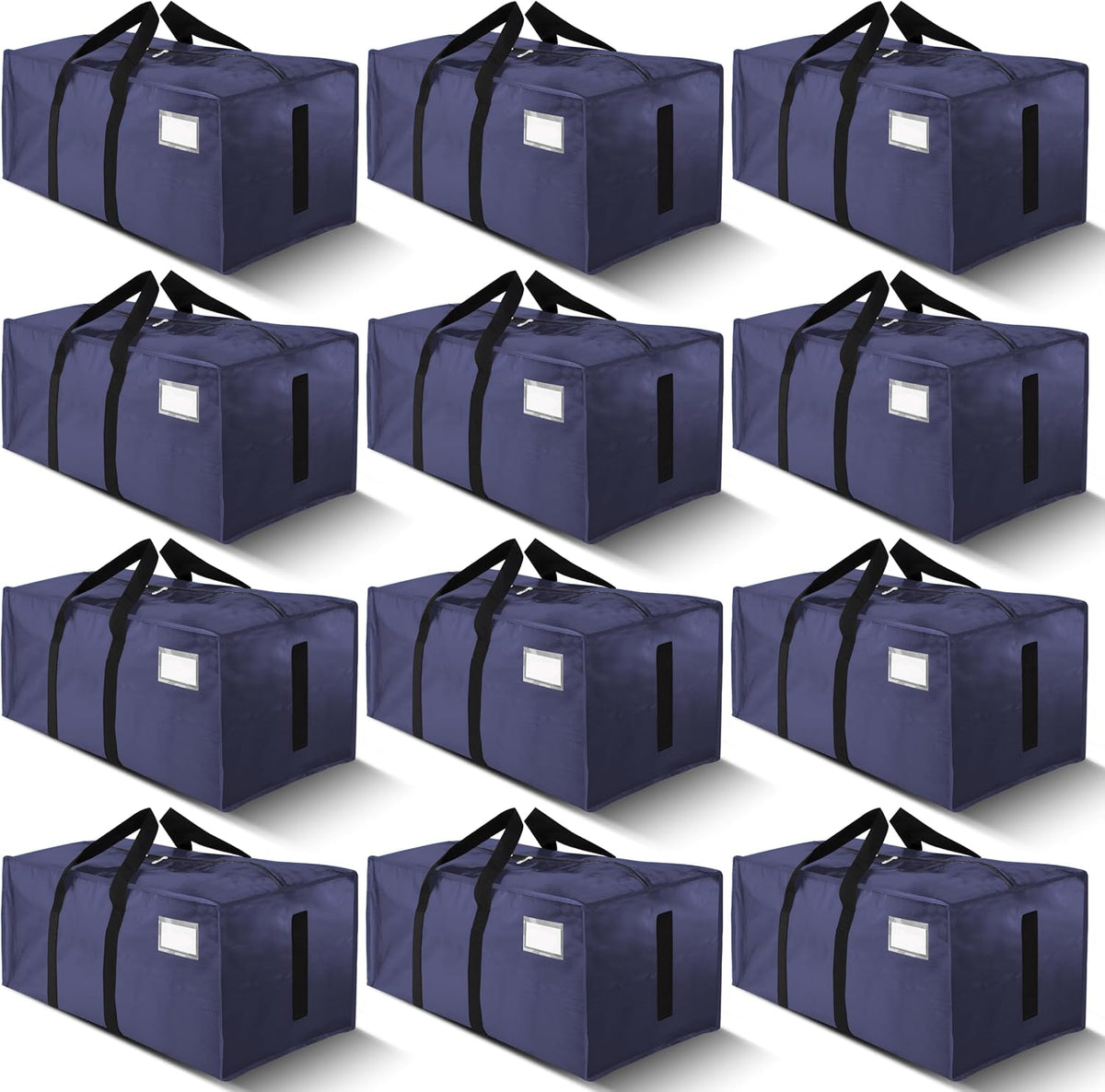 HOMESURE Supports 200lbs Heavy Duty Moving Bags - Strong Zipper & Wrap-Around Handles - Water-Resistant Storage Totes, Durable Alternative to Moving Boxes - 8 Pack - Semi-Transparent