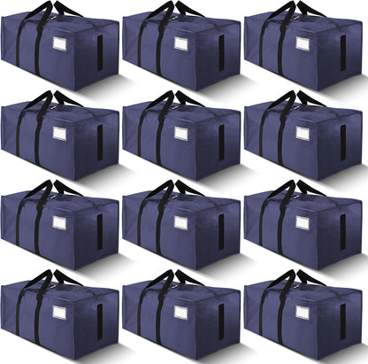 HOMESURE Supports 200lbs Heavy Duty Moving Bags - Strong Zipper & Wrap-Around Handles - Water-Resistant Storage Totes, Durable Alternative to Moving Boxes - 8 Pack - Semi-Transparent