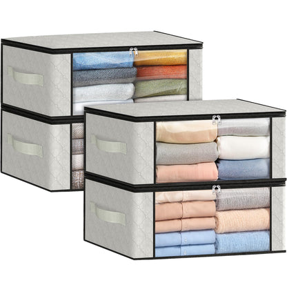 Fab totes 6 Pack Storage Bags for Clothes Blanket Storage Bins with Lids