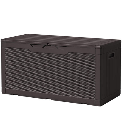 Devoko 30 Gallon Resin Deck Box Waterproof Outdoor Storage Box for Patio Furniture Pool Accessories Indoor Storage for Cushion Garden Tools (30 Gallon, Black)
