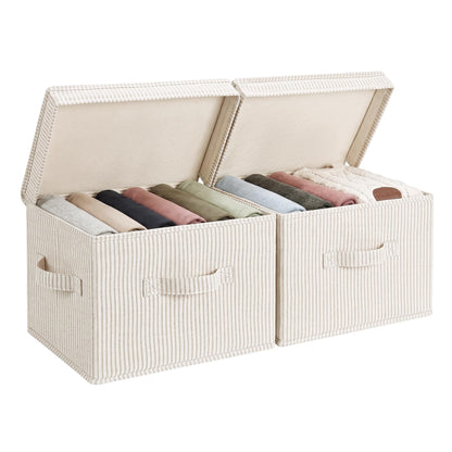 StorageWorks Fabric Storage Bins with Lids, Closet Storage Bins