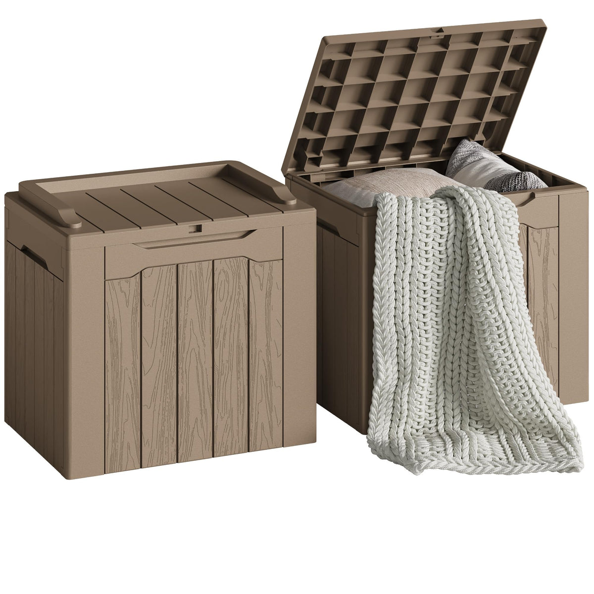 Devoko 78 Gallon Deck Box, Waterproof Resin Outdoor Storage Box