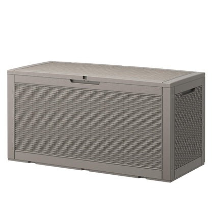 Outdoor Storage Waterproof Deck Box for Patio (45 Gallon, Grey)