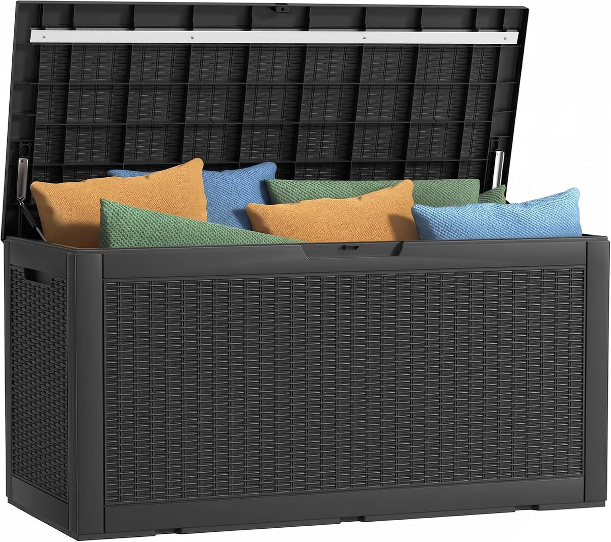 35 Gallon Outdoor Deck Box Lockable Waterproof Storage Black