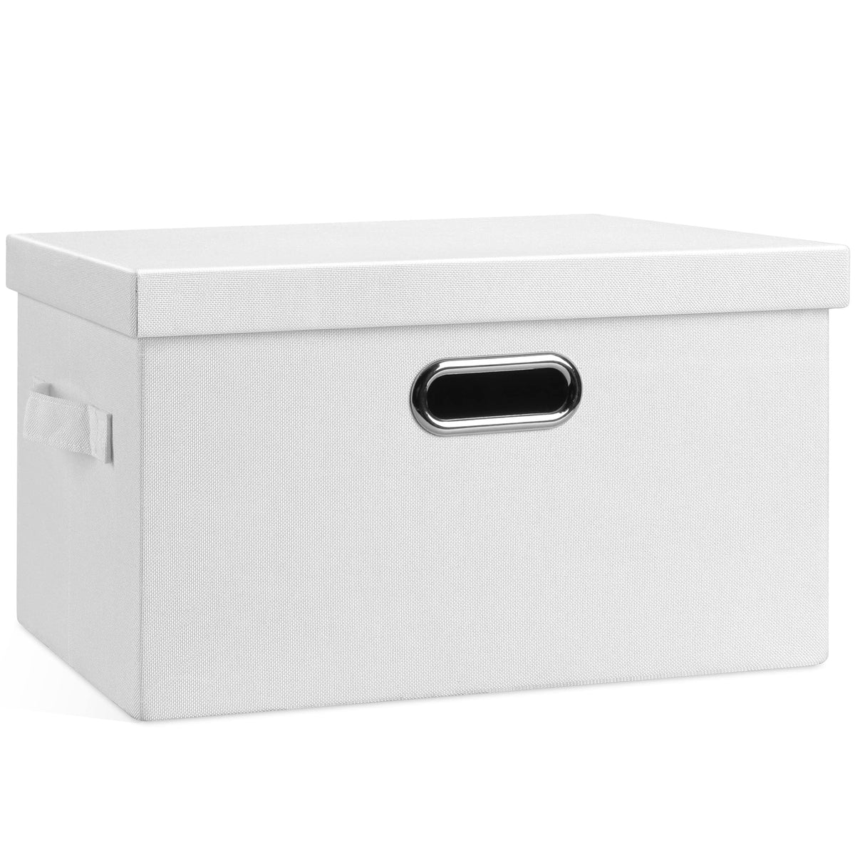 Graciadeco Large Quart Collapsible Stackable Storage Bins with Lids, 3 Packs Beige Linen Fabric Closet Boxes with Lids, Storage Cube Baskets Container Organizers for Bedroom Office(16.6 x 11.7 x 10.8)