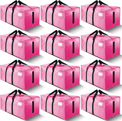 HOMESURE Supports 200lbs Heavy Duty Moving Bags - Strong Zipper & Wrap-Around Handles - Water-Resistant Storage Totes, Durable Alternative to Moving Boxes - 8 Pack - Semi-Transparent