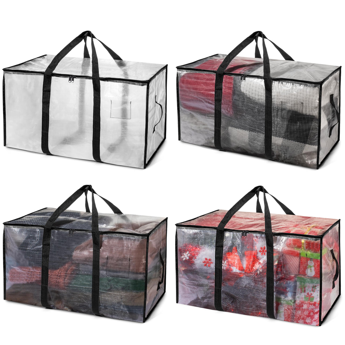 ClearSpace Heavy Duty Moving Bags or Storage Bins with Lids, Blue, 6 Pack