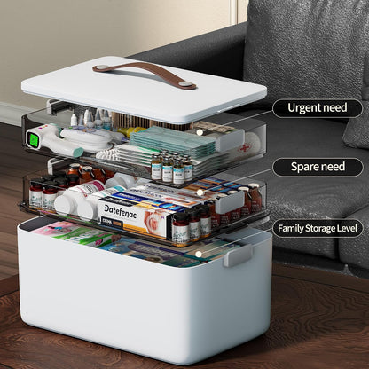 CTIME 3-Tier Medicine Organizer - Portable Medicine Cabinet with Handle