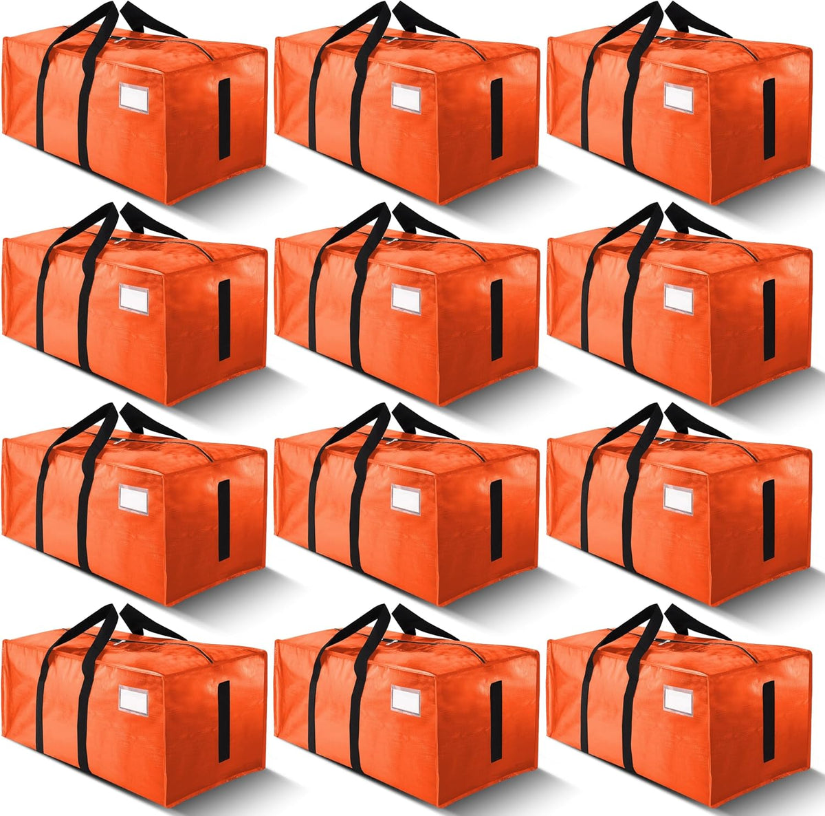 HOMESURE Supports 200lbs Heavy Duty Moving Bags - Strong Zipper & Wrap-Around Handles - Water-Resistant Storage Totes, Durable Alternative to Moving Boxes - 8 Pack - Semi-Transparent