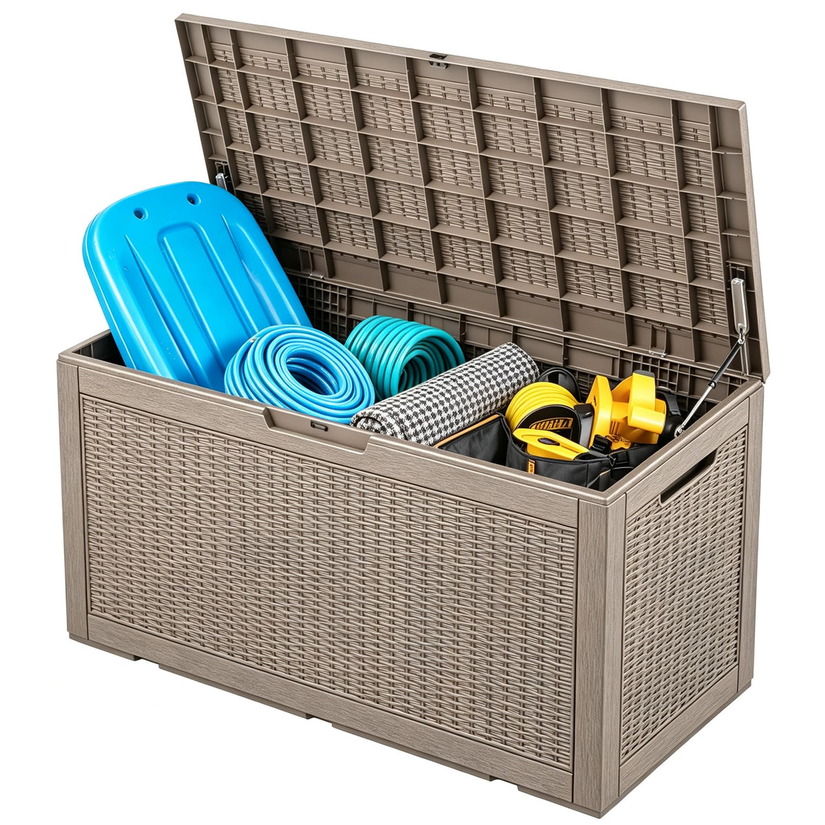 NUNU LAB 35 Gal Outdoor Storage Box Waterproof Lockable,Deck Box,Black