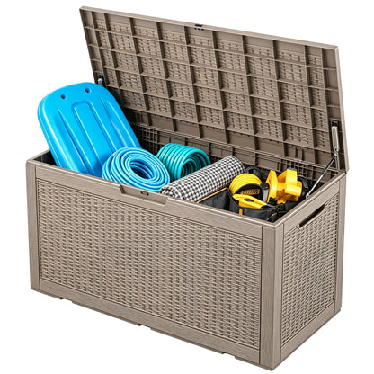 NUNU LAB 35 Gal Outdoor Storage Box Waterproof Lockable,Deck Box,Black