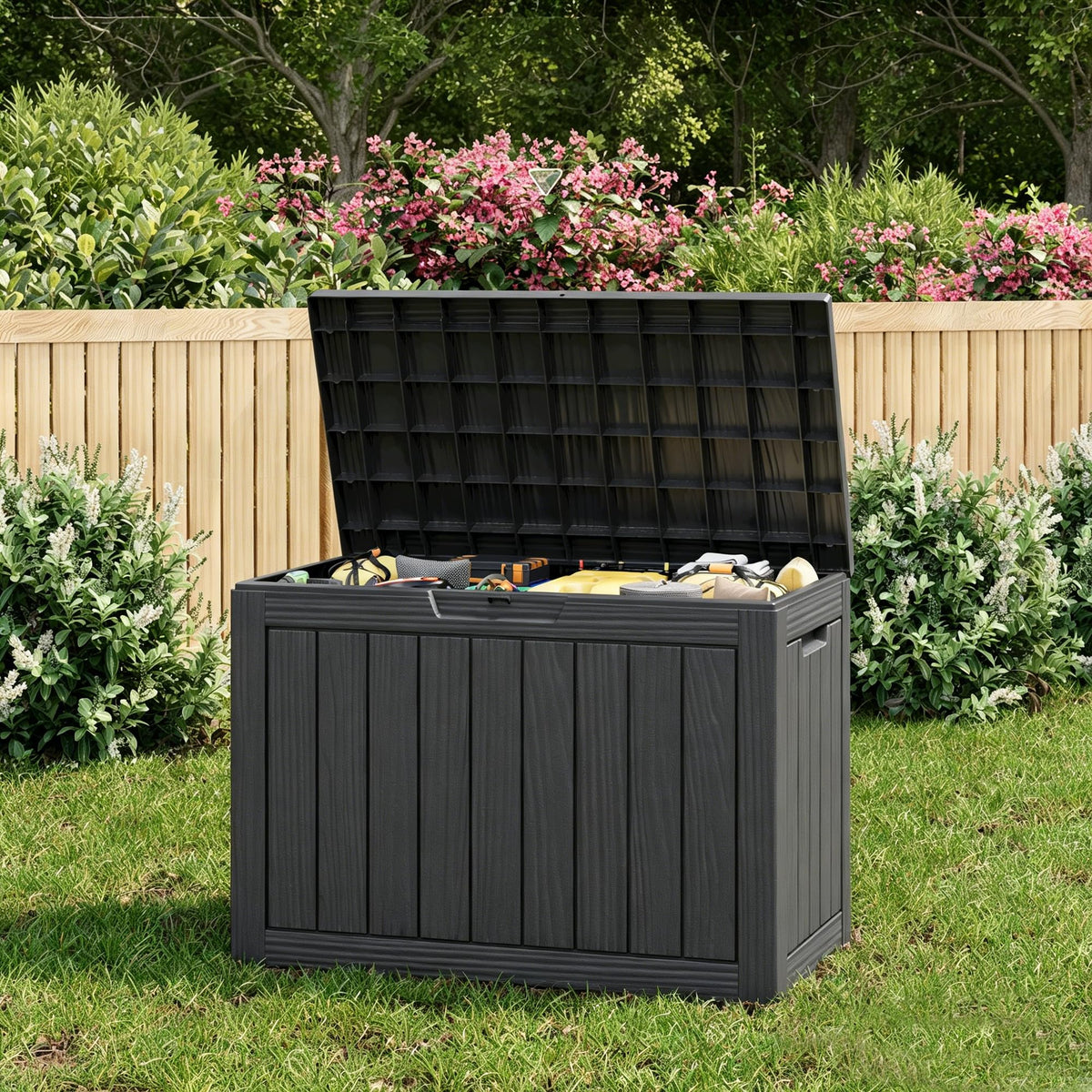 KAMABOKO Outdoor Storage Box, 150 Gallon Deck Box Outdoor Waterproof