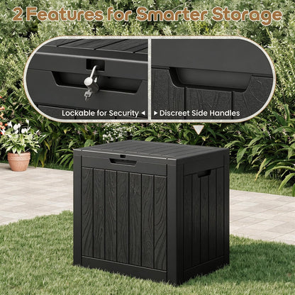 NUNU LAB 35 Gal Outdoor Storage Box Waterproof Lockable,Deck Box,Black