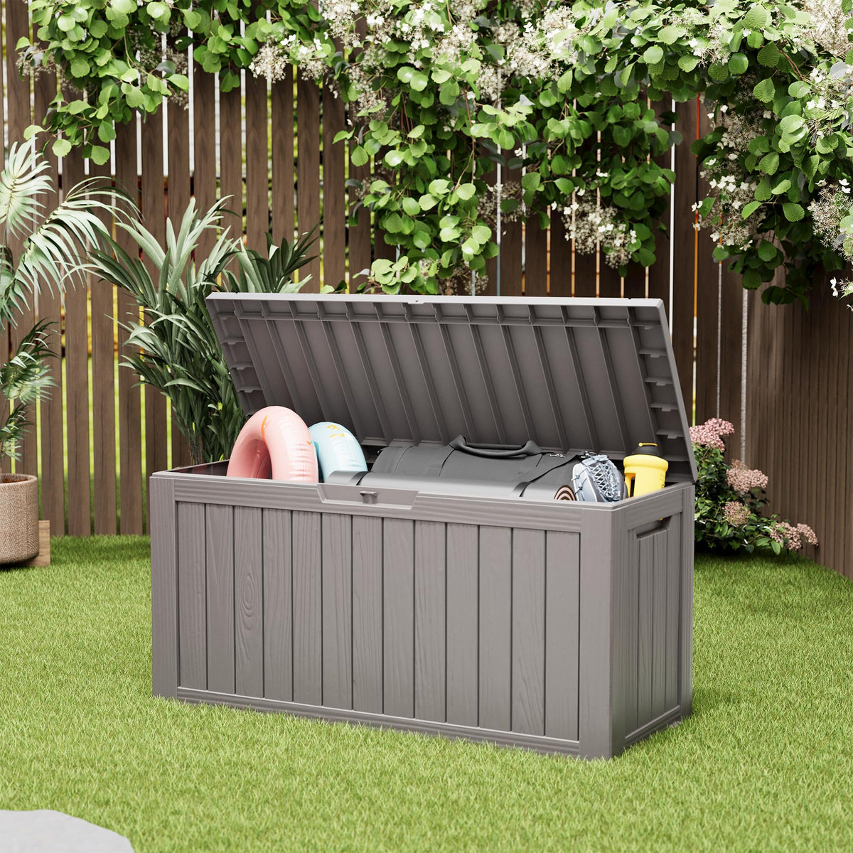 KAMABOKO Outdoor Storage Box, 150 Gallon Deck Box Outdoor Waterproof