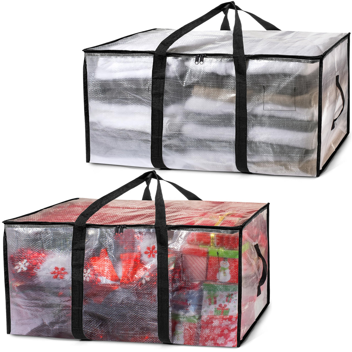 ClearSpace Heavy Duty Moving Bags or Storage Bins with Lids, Blue, 6 Pack