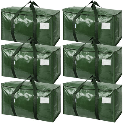 TICONN 6 Pack Extra Large Moving Bags Heavy Duty with Zippers & Carrying Handles, Durable Storage Bags Moving Boxes for Closet Organizers and Storage (6 Pack, Blue)