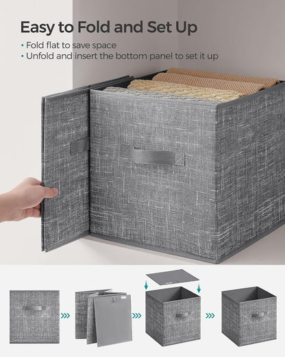SONGMICS Storage Cubes, Set of 8, 13-Inch Foldable Closet Organizers