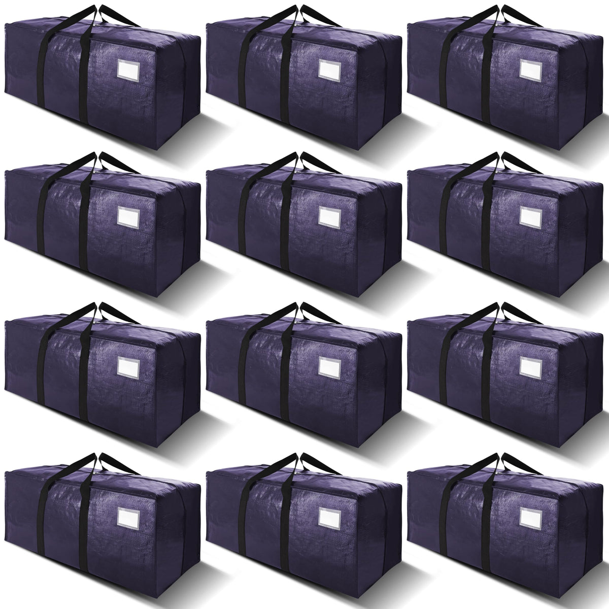 VELVETSURE Heavy Duty Extra Large Moving Bags W/Backpack Straps - Strong Handles & Zippers, Storage Totes For Space Saving, Fold Flat, Alternative to Box and Bin (Set of 6, Multicolor)