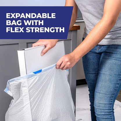 Hefty Ultra Strong 13 Gal Kitchen Trash Bags, White, Clean Burst, 40ct