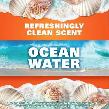 Hefty 4 Gallon Small Trash Bags, White, Ocean Water Scent, 52ct