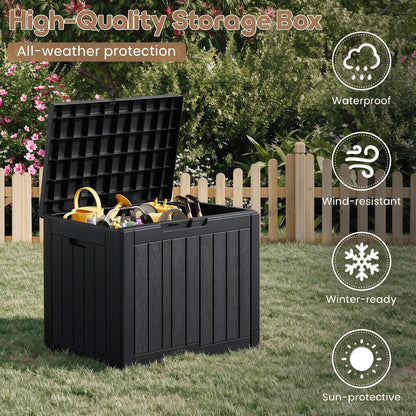 NUNU LAB 35 Gal Outdoor Storage Box Waterproof Lockable,Deck Box,Black